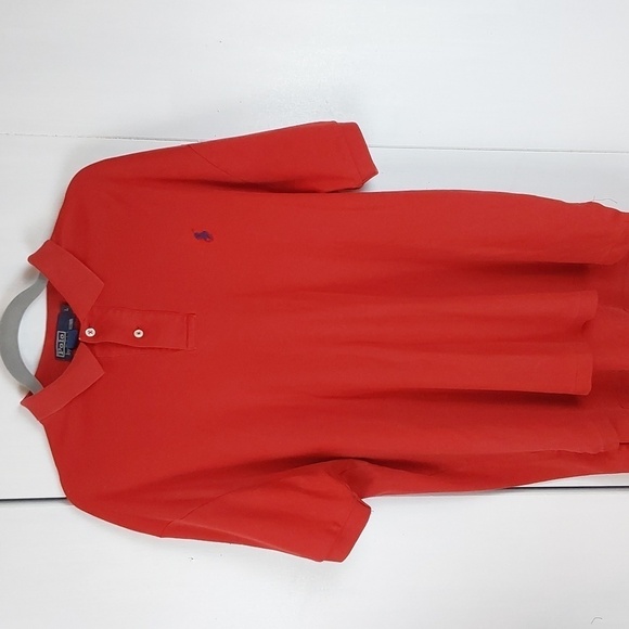 Polo Ralph Lauren Blue Label Red Polo Blue PONY Preppy Acadamia Sz.Large - Picture 1 of 7